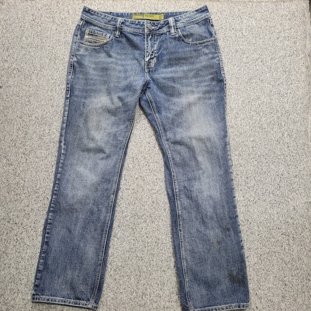 Rock & Roll Denim Pistol Stackable Regular Boot Cut Jeans Mens 38x32 Medium Wash